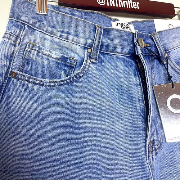 Insane Gene NWT Women’s High Waist Slim Tapered Blue Jeans Distressed Size 7 Y2K - Picture 5 of 13
